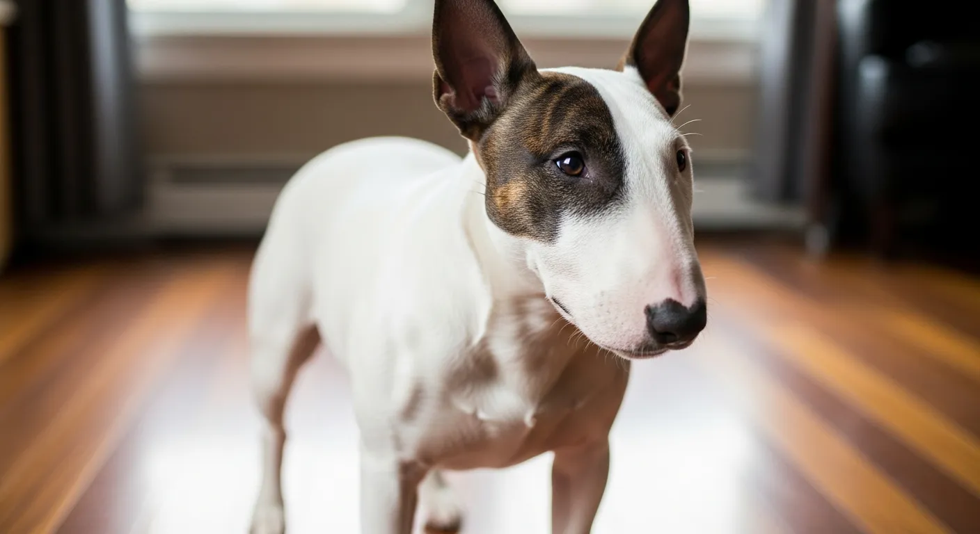 Bull Terrier miniature rouge et blanc