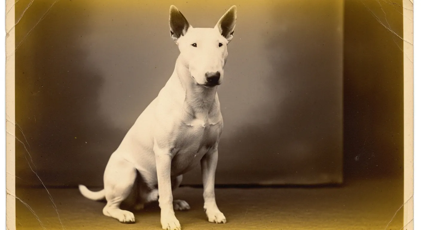 Illustration ancienne d’un Bull Terrier datant du début du XXe siècle